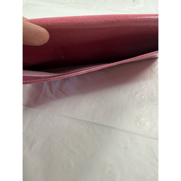 Abas Pink Leather Clutch Envelope Wallet Travel Barbie Pink - Picture 15 of 15